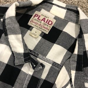 Black and While Plaid Flannel
